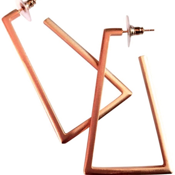 NEW Kendra Scott Rose Gold Easton Rectangular Hoop Earrings - Picture 1 of 5